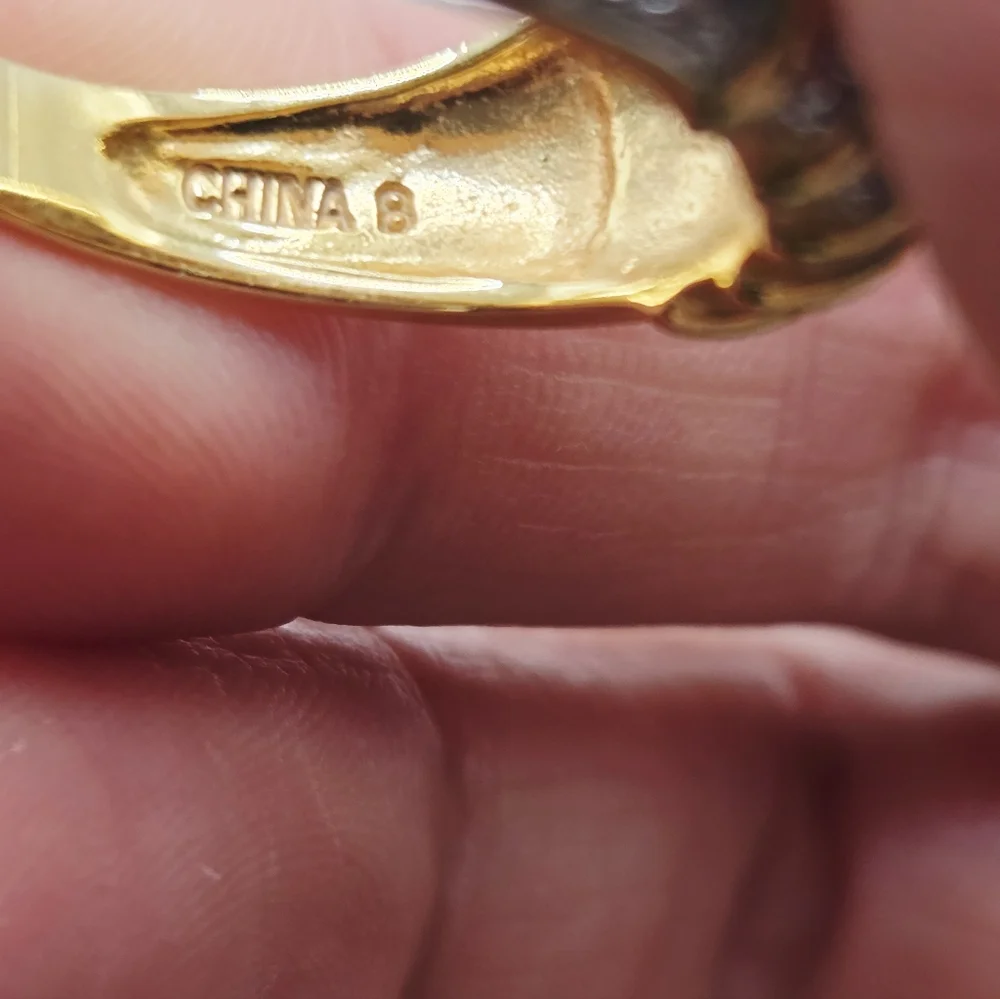 PalmBeach Yellow Gold-plated Sterling Silver  Accent Dome Ring Size 8 - Picture 7 of 8